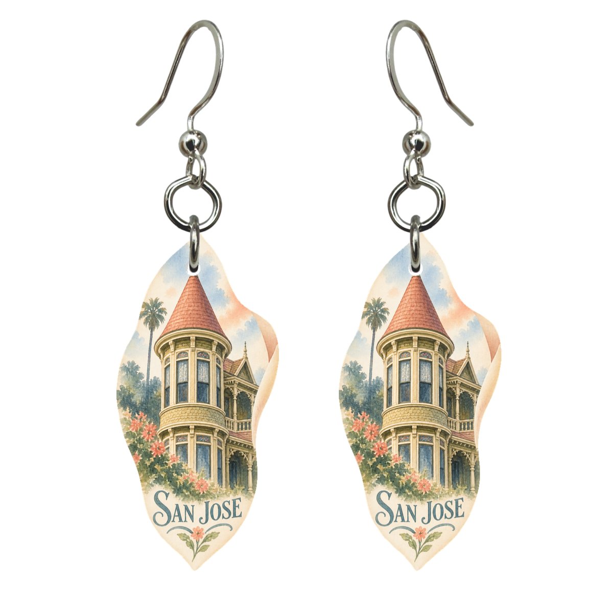 She's Choosing San Jose Earrings | Restrained Watercolor | S719