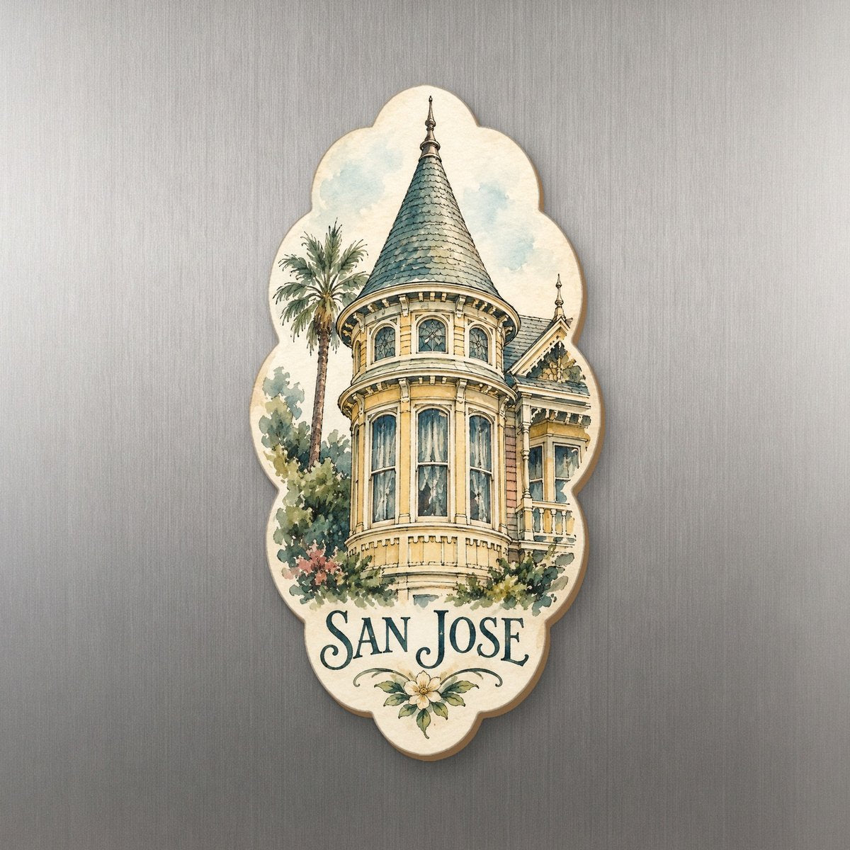 She's Choosing San Jose Magnet | Pen and Watercolor Wash | S720-M