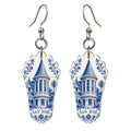 She's Choosing San Jose Earrings | Blue-And-White Ceramic Illustration | S722