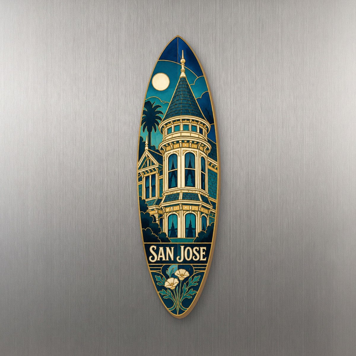 She's Choosing San Jose Magnet | Cloisonné-Inspired Graphic | S723-M