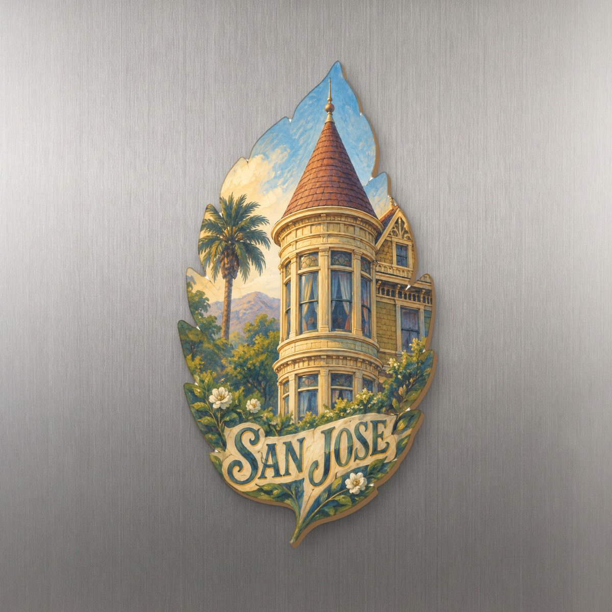 She's Choosing San Jose Magnet | Colored Pencil over Gouache | S725-M