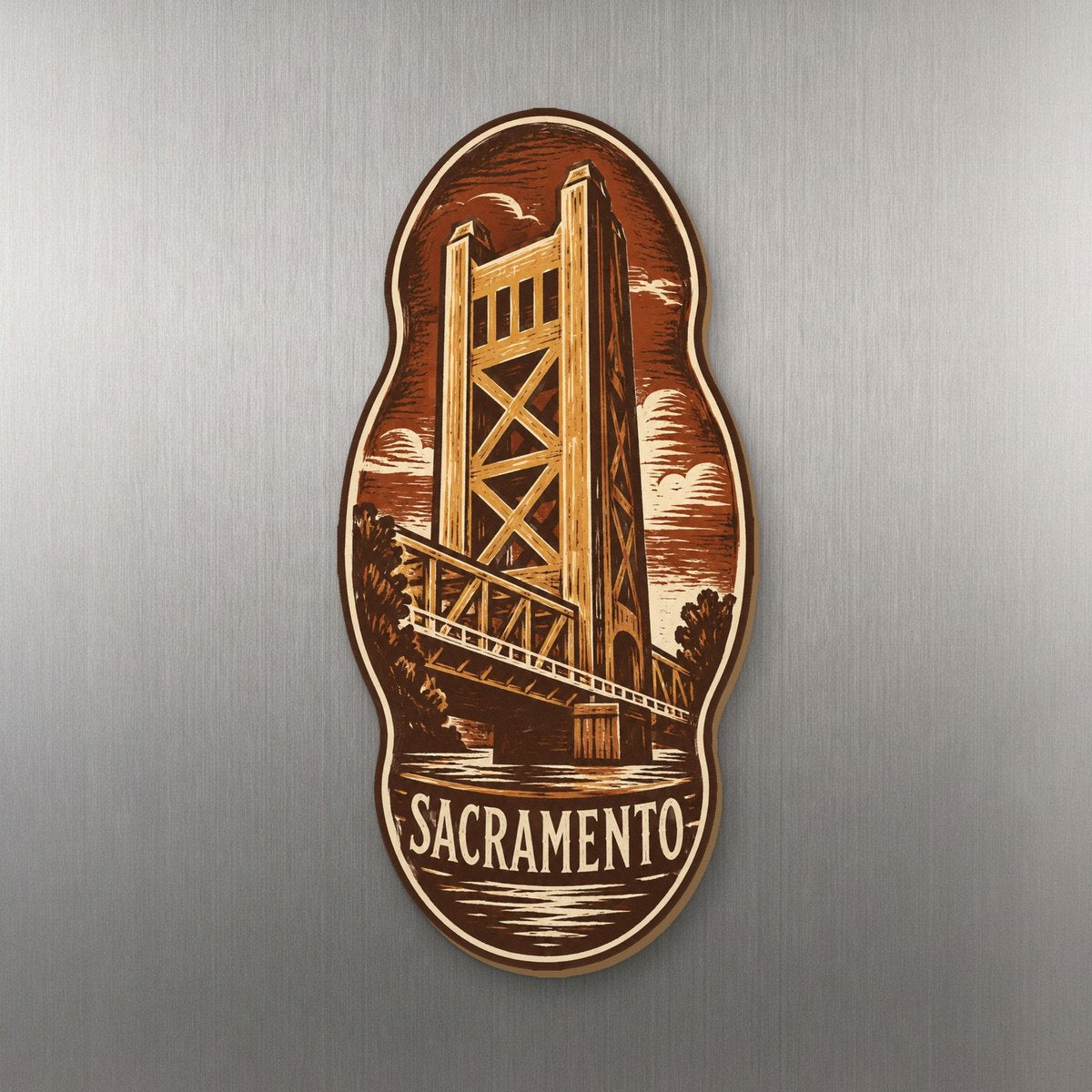 She's Choosing Sacramento Magnet | Woodcut | S731-M