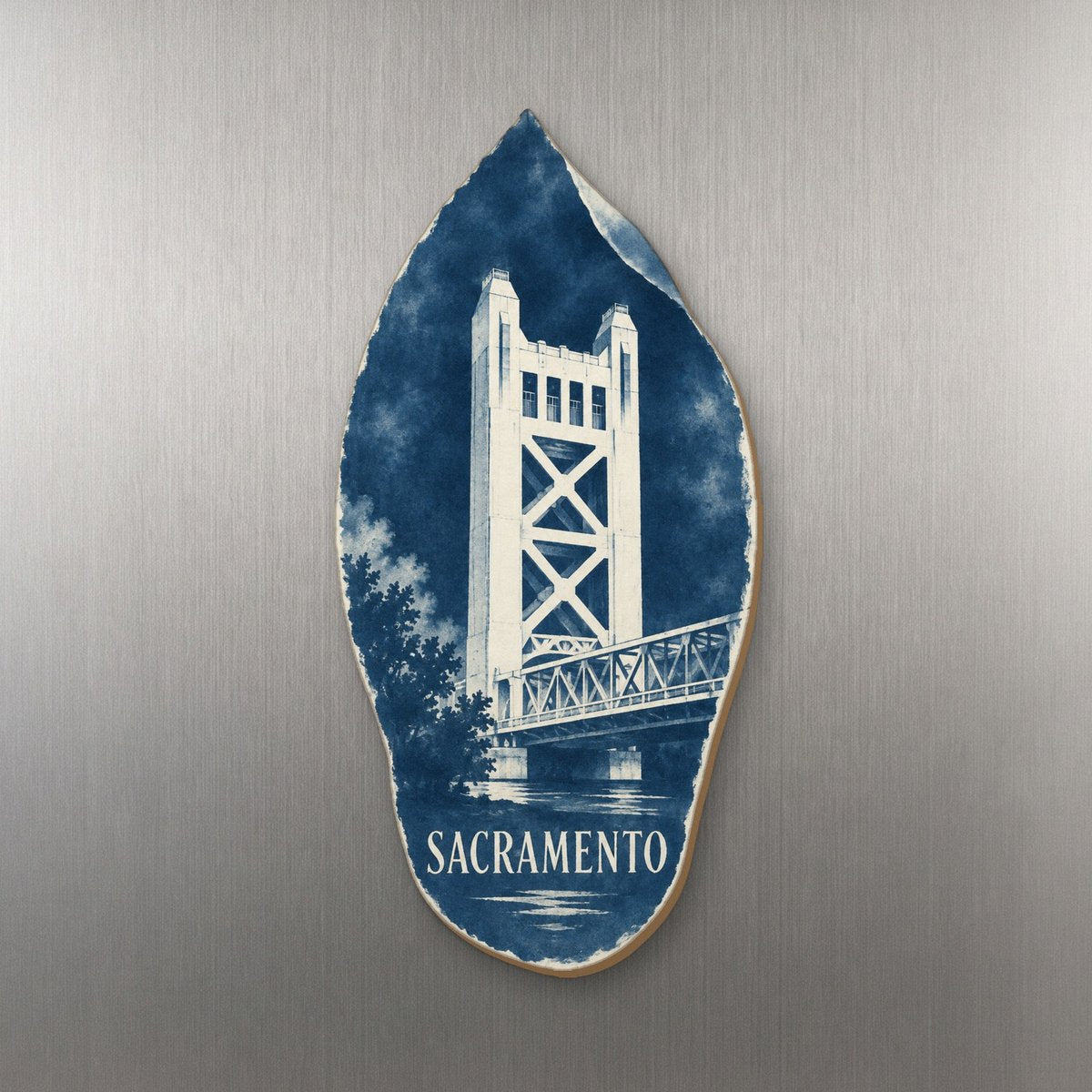 She's Choosing Sacramento Magnet | Cyanotype-Inspired | S732-M