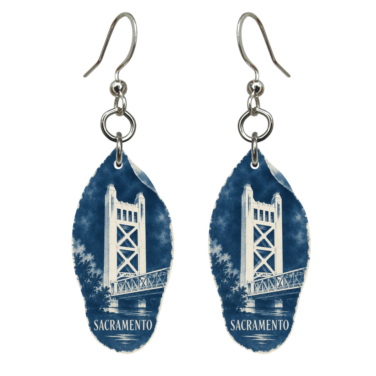 She's Choosing Sacramento Earrings | Cyanotype-Inspired | S732