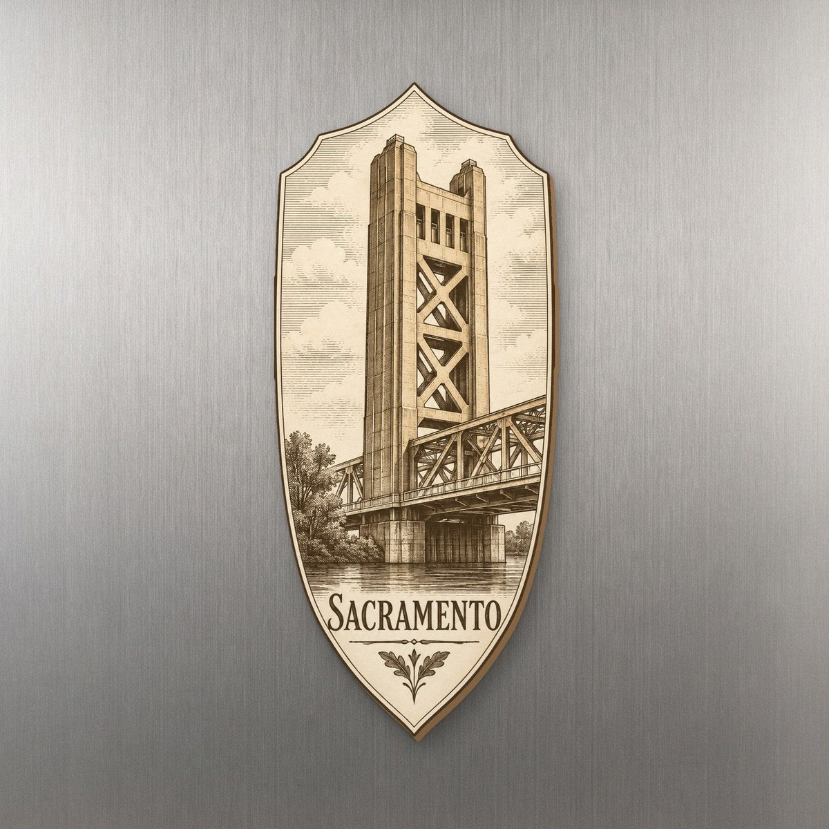 She's Choosing Sacramento Magnet | Etching-Inspired Linework | S733-M