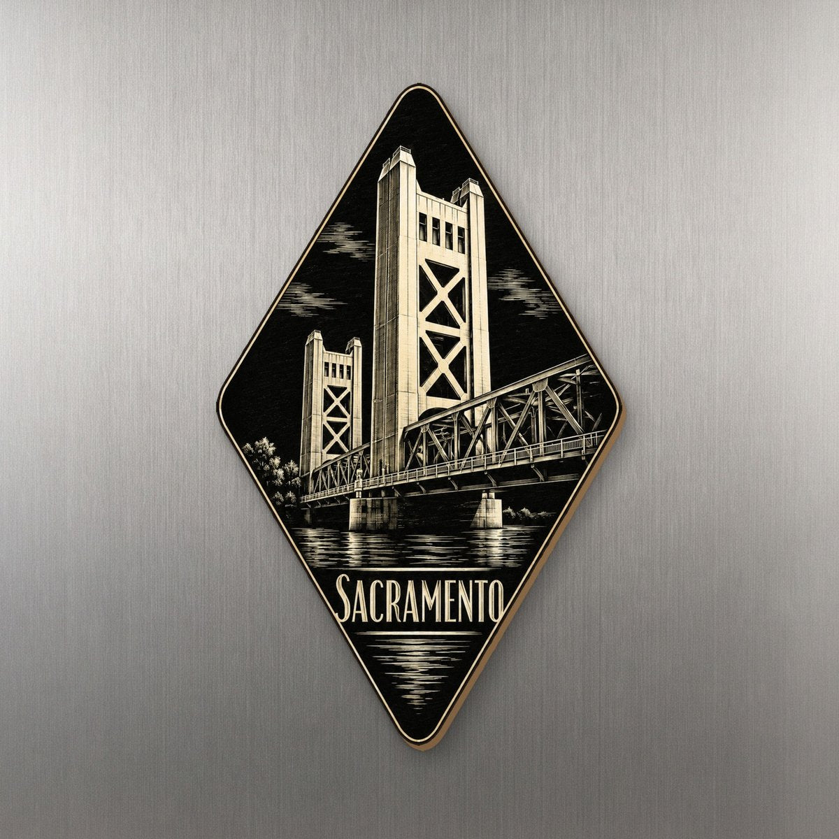 She's Choosing Sacramento Magnet | Scratchboard | S735-M