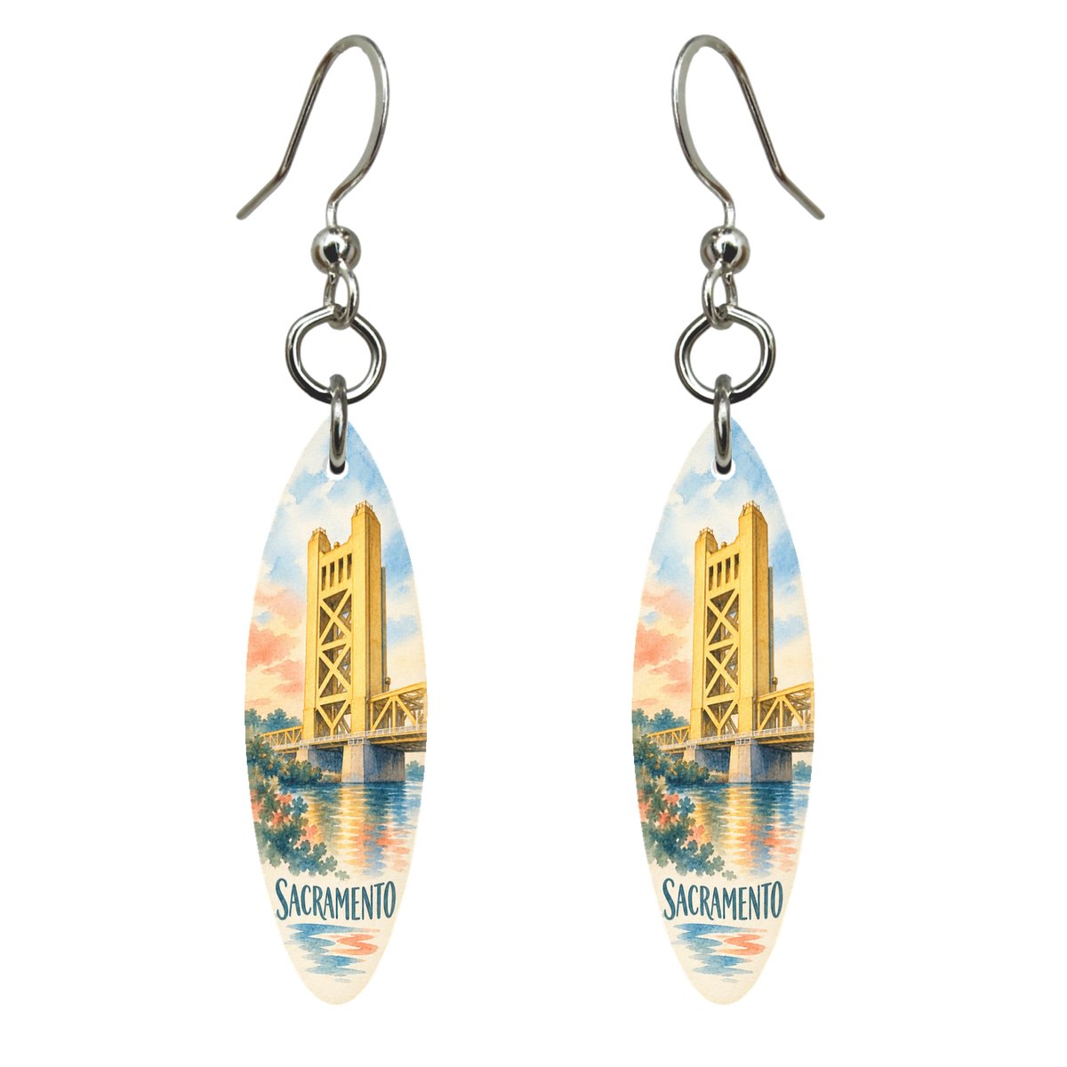 She's Choosing Sacramento Earrings | Restrained Watercolor | S737