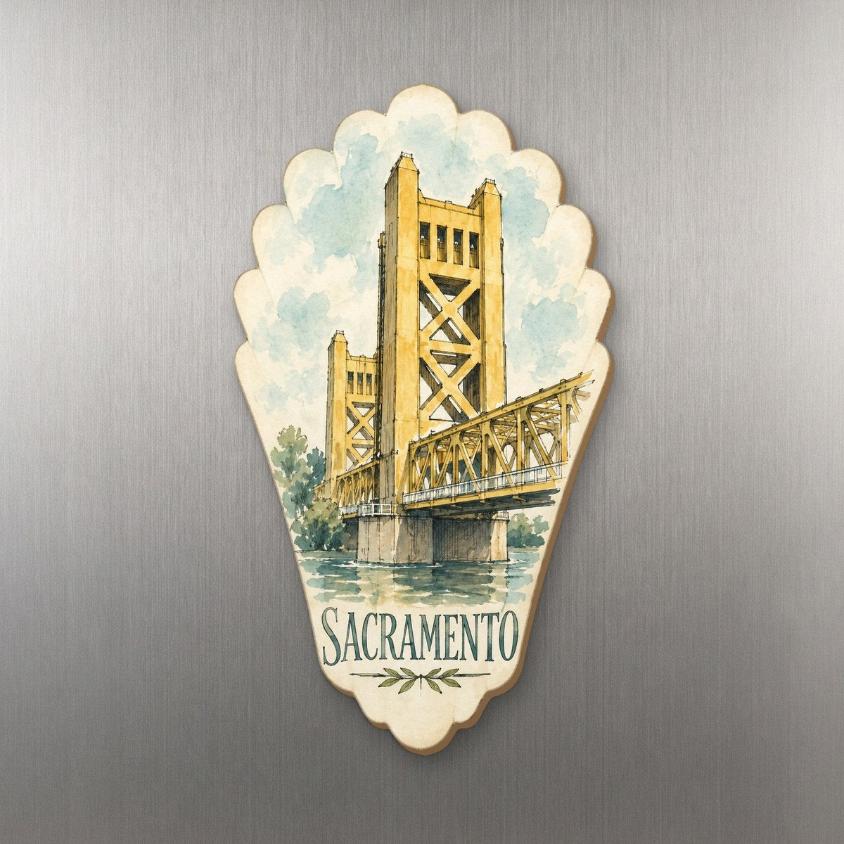 She's Choosing Sacramento Magnet | Pen and Watercolor Wash | S738-M
