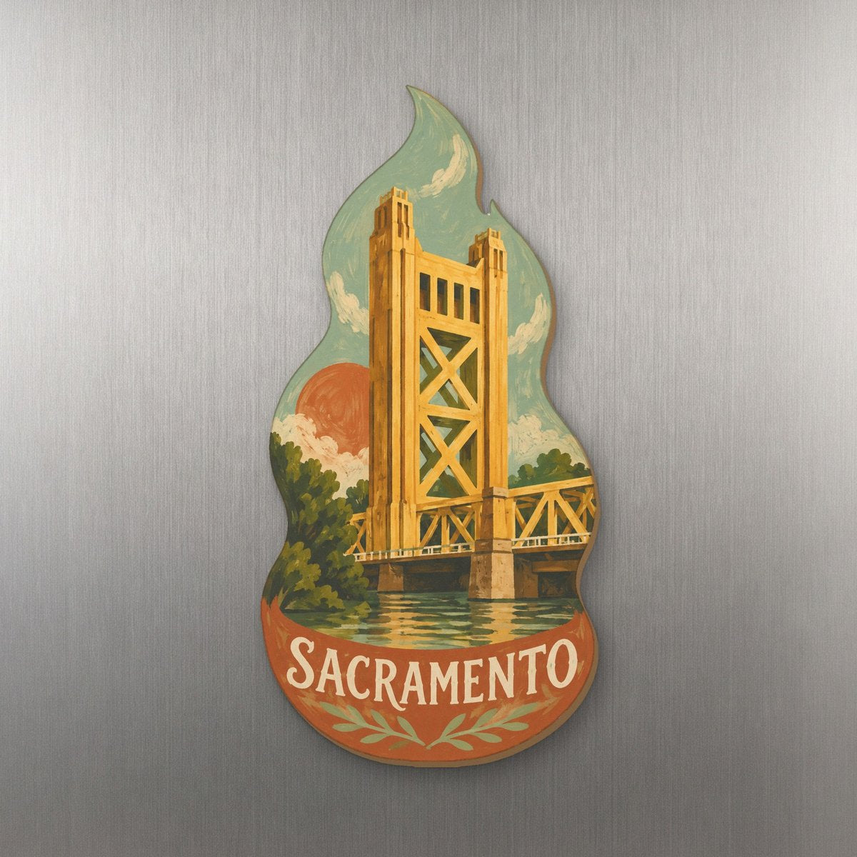 She's Choosing Sacramento Magnet | Naive Folk Painting | S739-M