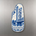 She's Choosing Sacramento Magnet | Blue-And-White Ceramic Illustration | S740-M