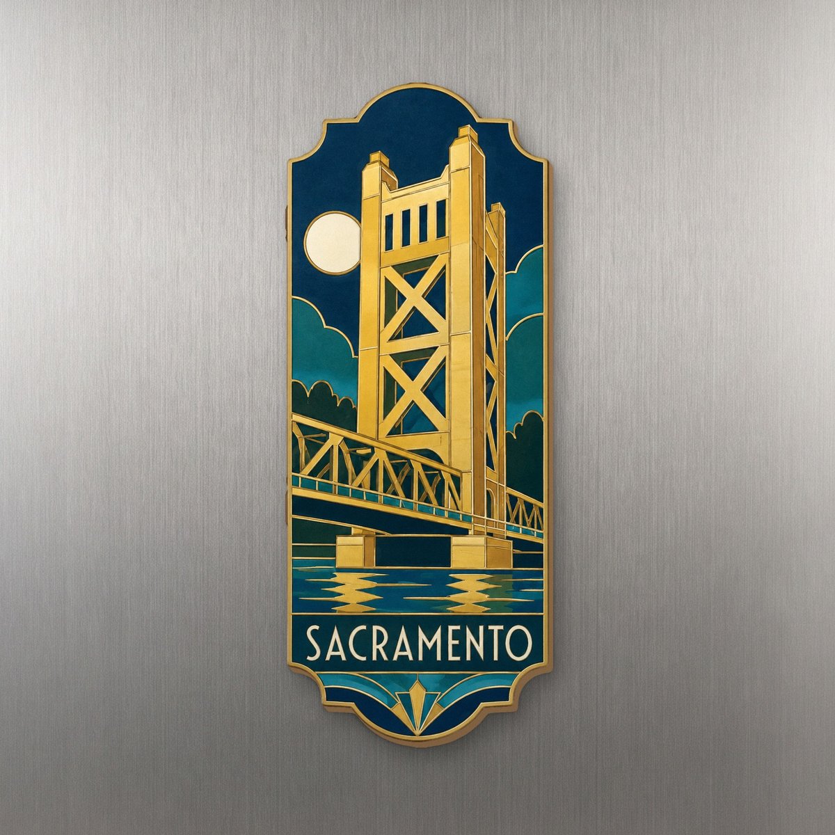 She's Choosing Sacramento Magnet | Cloisonné-Inspired Graphic | S741-M