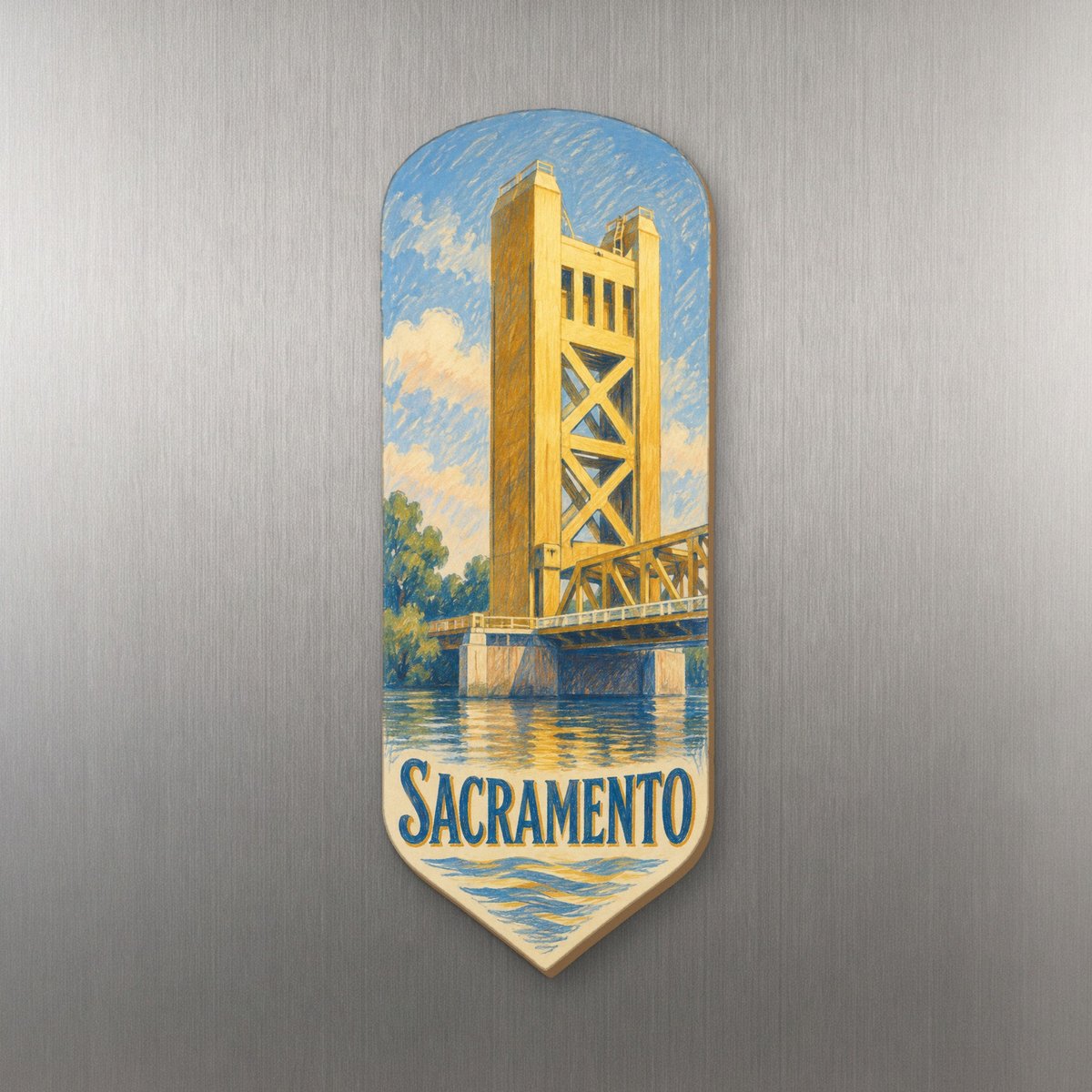 She's Choosing Sacramento Magnet | Colored Pencil over Gouache | S743-M