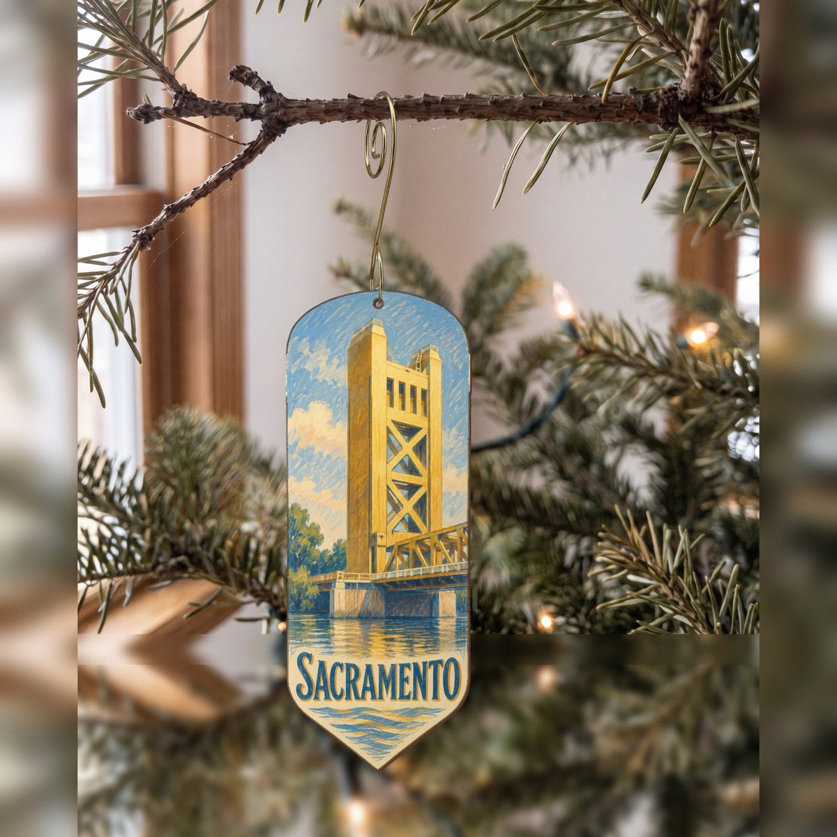 She's Choosing Sacramento Ornament | Colored Pencil over Gouache | S743-O