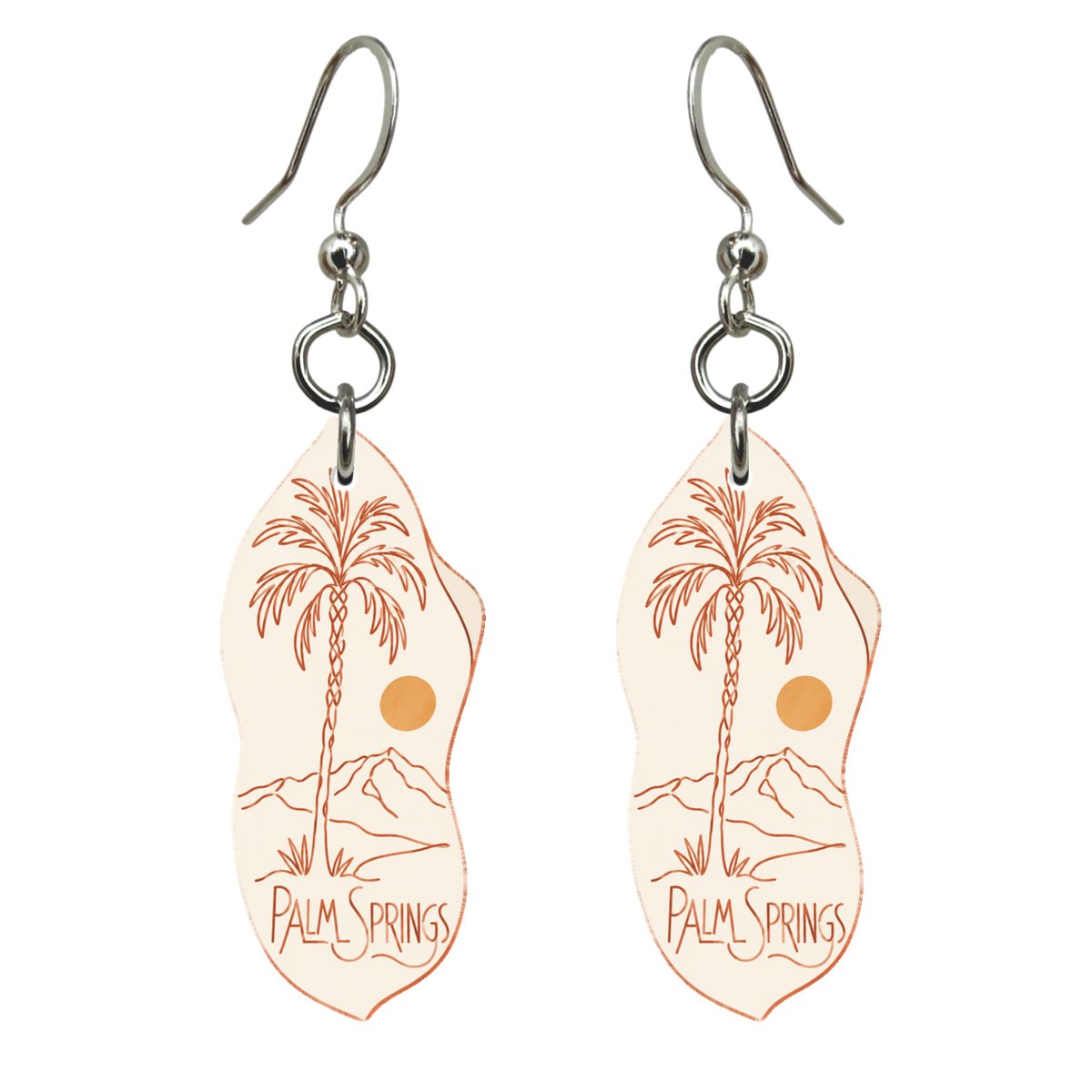 She's Choosing Palm Springs Earrings | Continuous-Line Drawing | S745