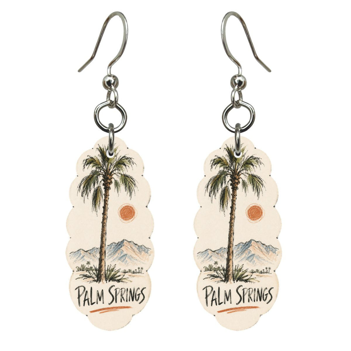 She's Choosing Palm Springs Earrings | Loose Contour Sketch | S746