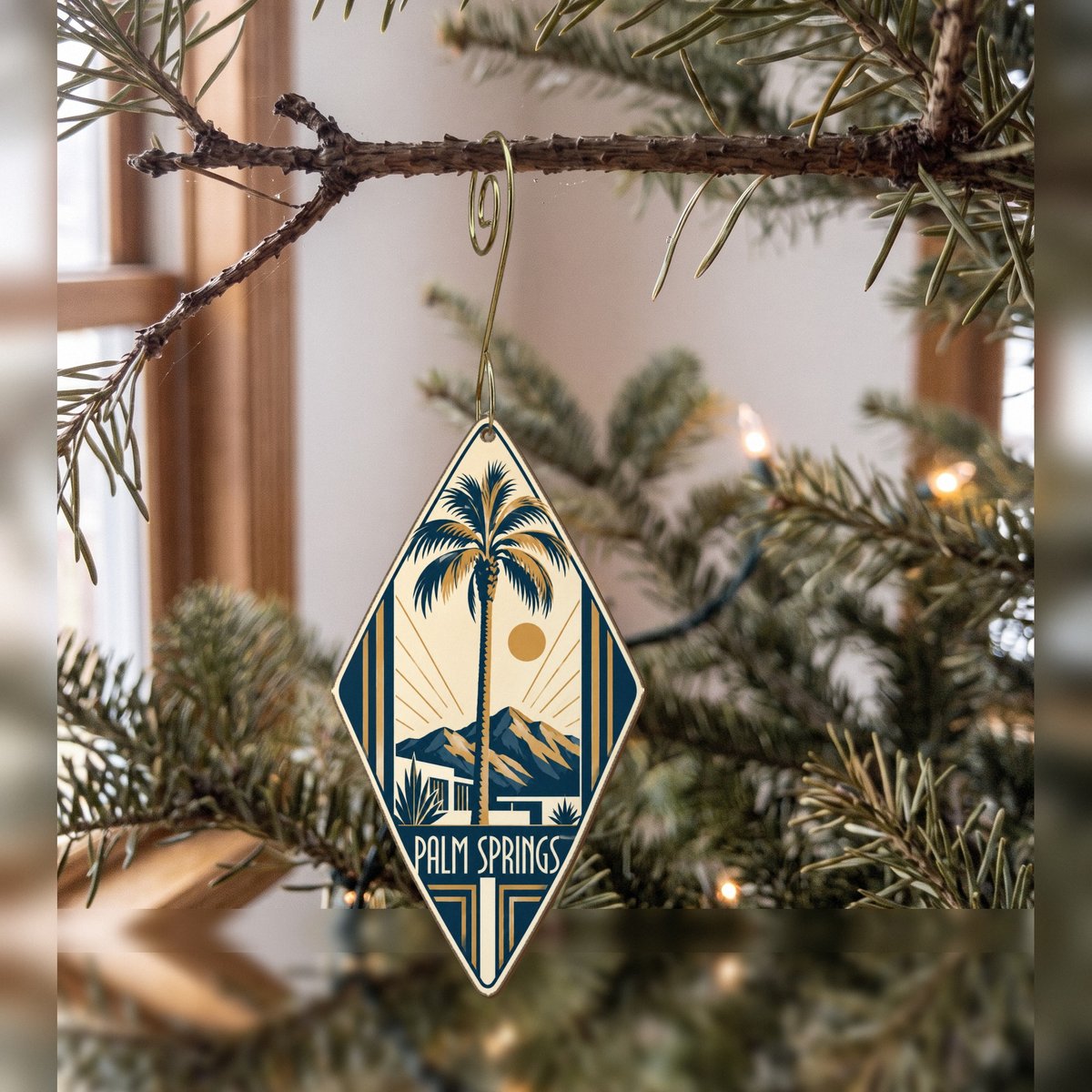 She's Choosing Palm Springs Ornament | Art Deco | S748-O