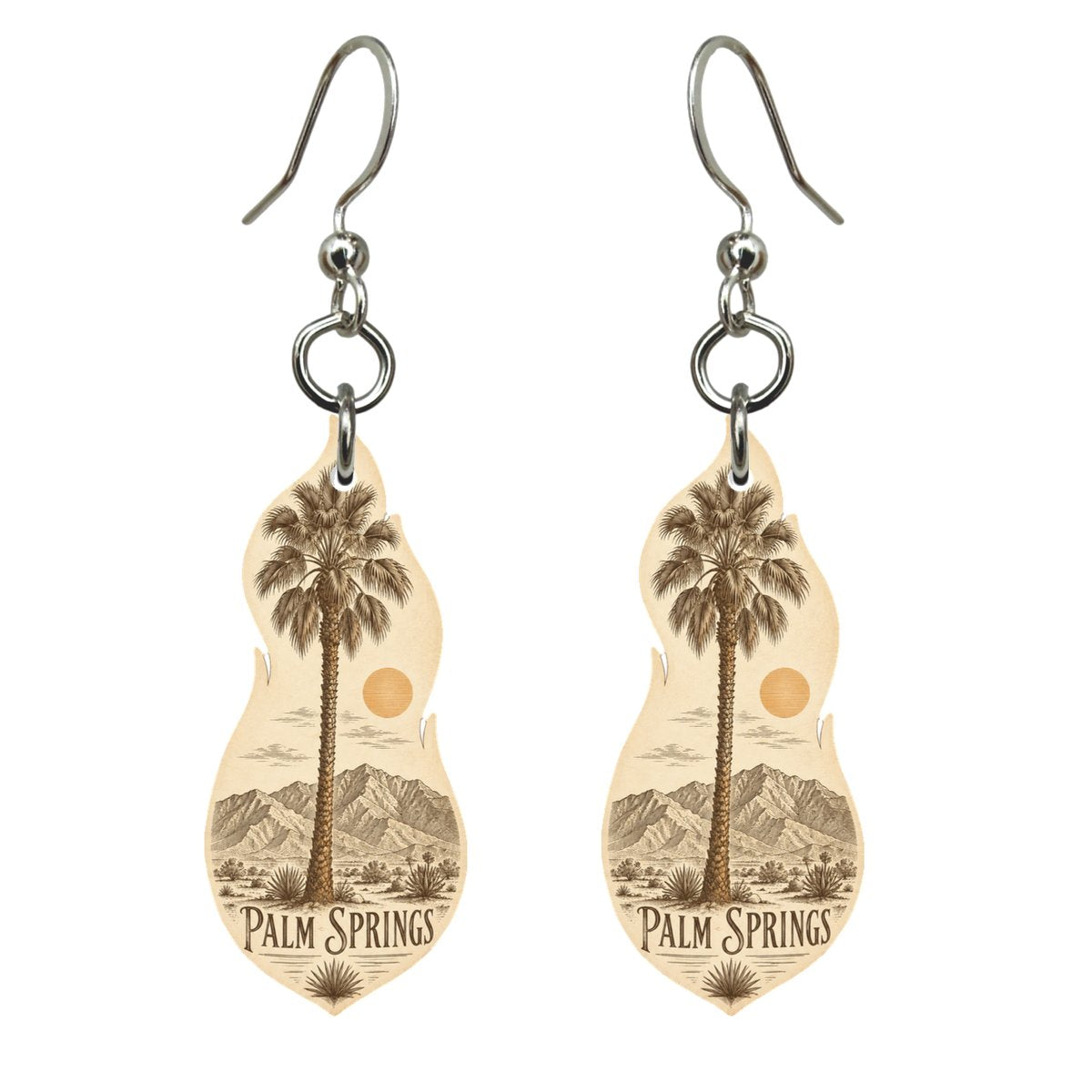 She's Choosing Palm Springs Earrings | Etching-Inspired Linework | S751