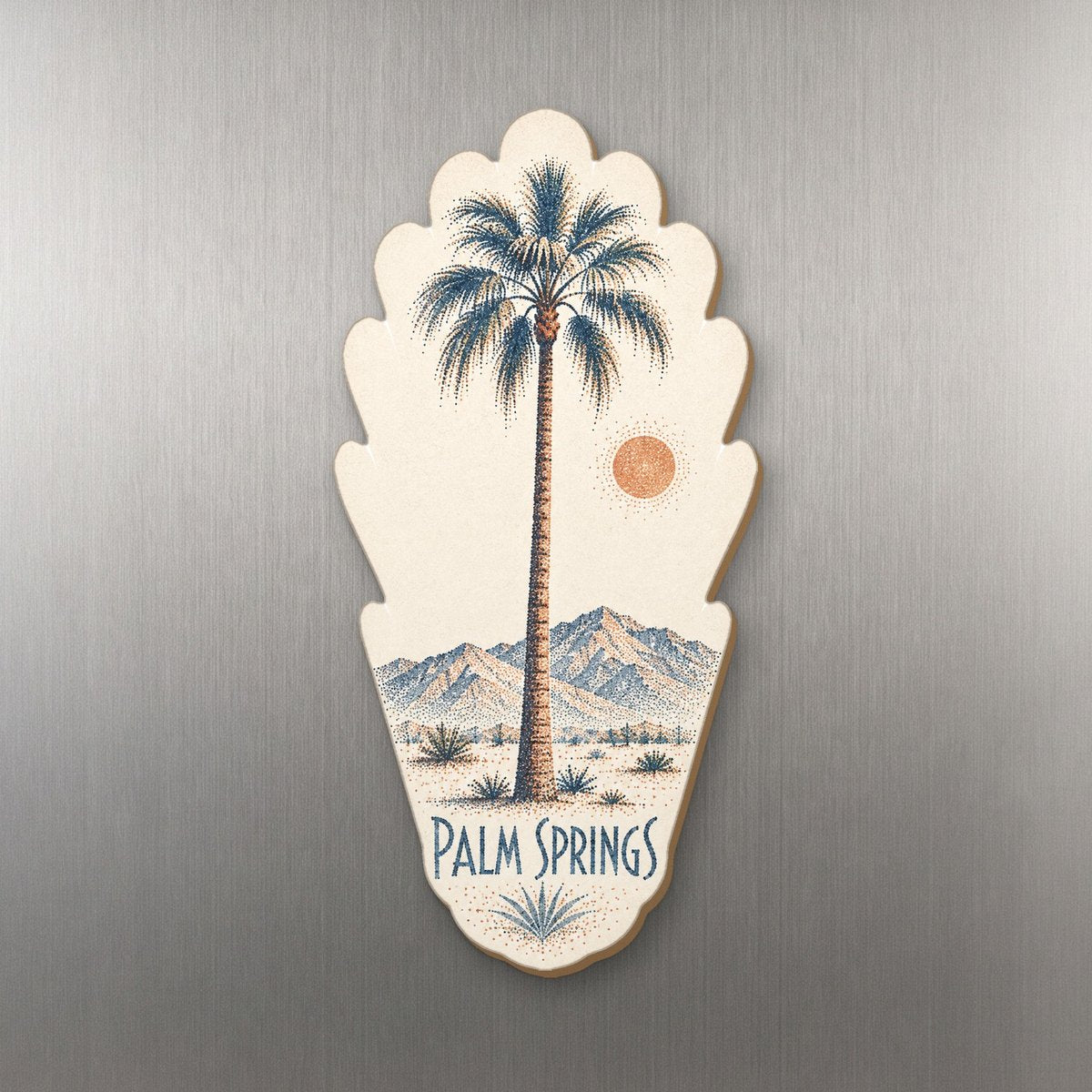 She's Choosing Palm Springs Magnet | Sparse Pointillism | S752-M
