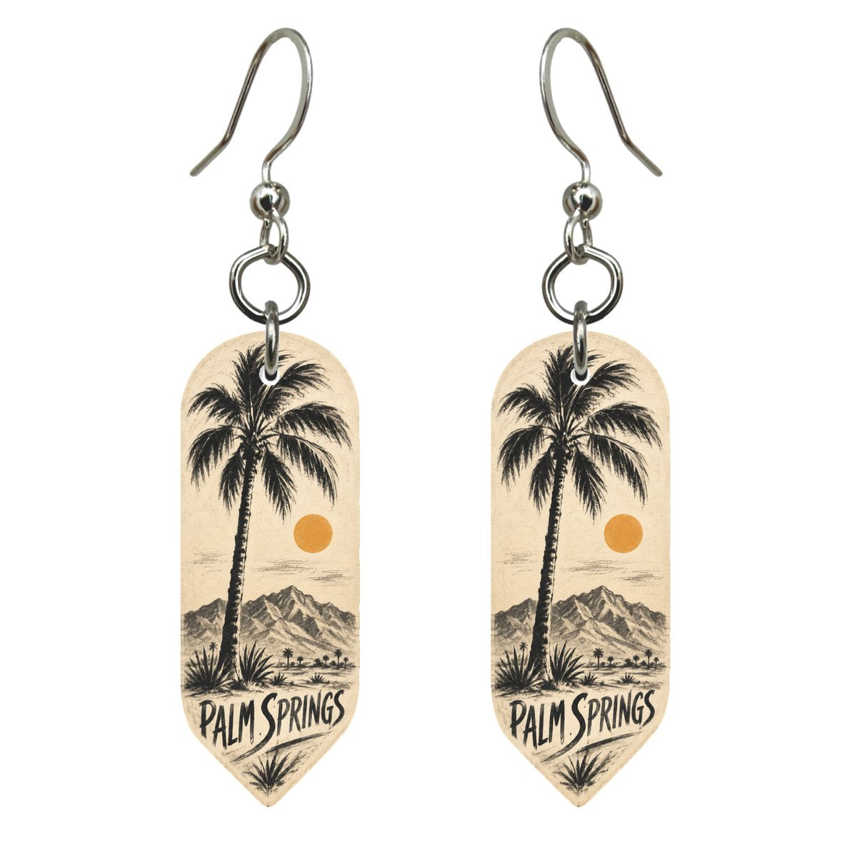 She's Choosing Palm Springs Earrings | Charcoal Gesture | S754
