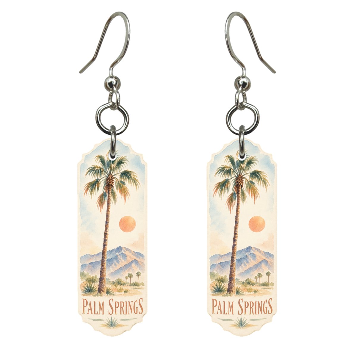 She's Choosing Palm Springs Earrings | Restrained Watercolor | S755