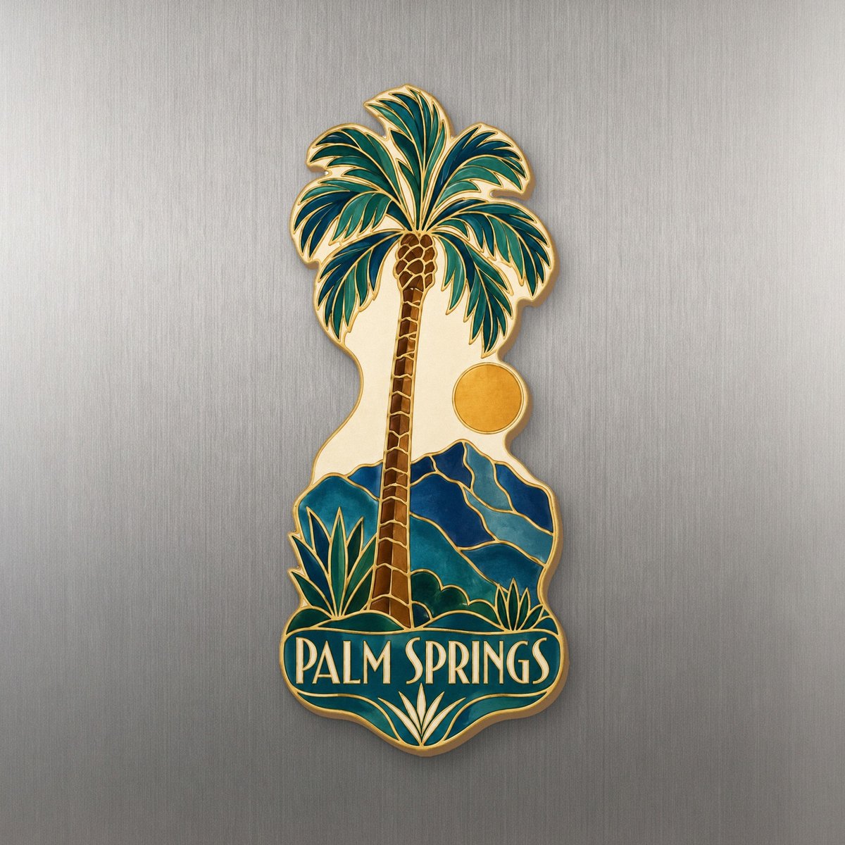 She's Choosing Palm Springs Magnet | Cloisonné-Inspired Graphic | S759-M