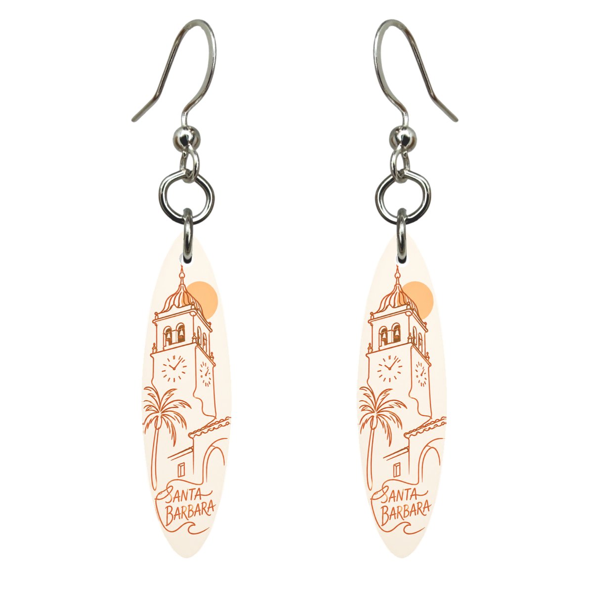 She's Choosing Santa Barbara Earrings | Continuous-Line Drawing | S763
