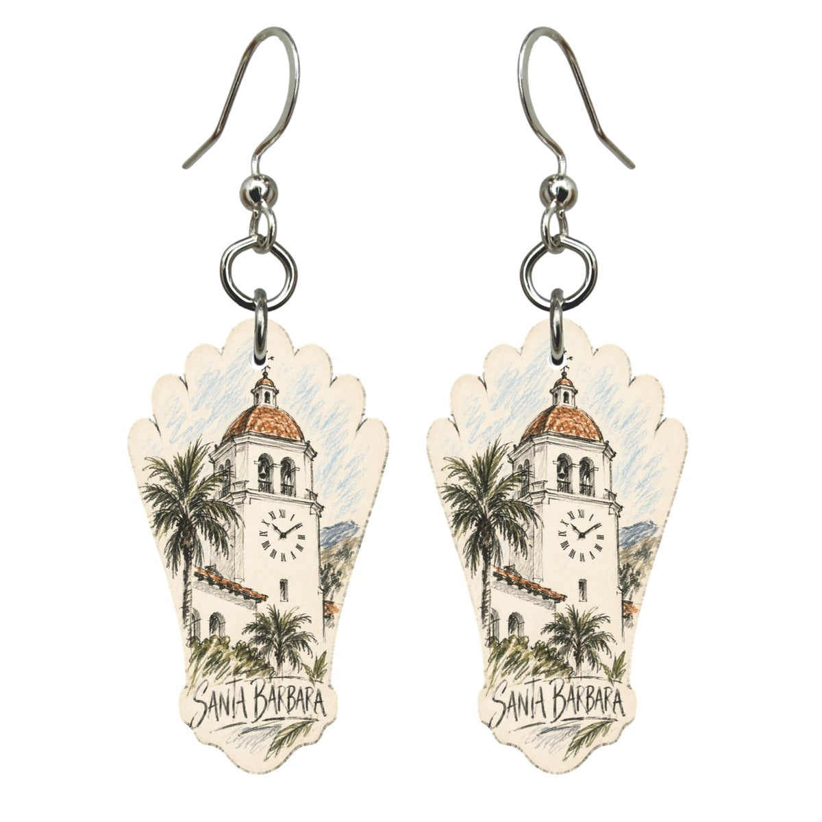 She's Choosing Santa Barbara Earrings | Loose Contour Sketch | S764