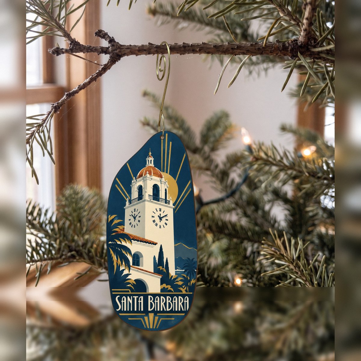 She's Choosing Santa Barbara Ornament | Art Deco | S766-O