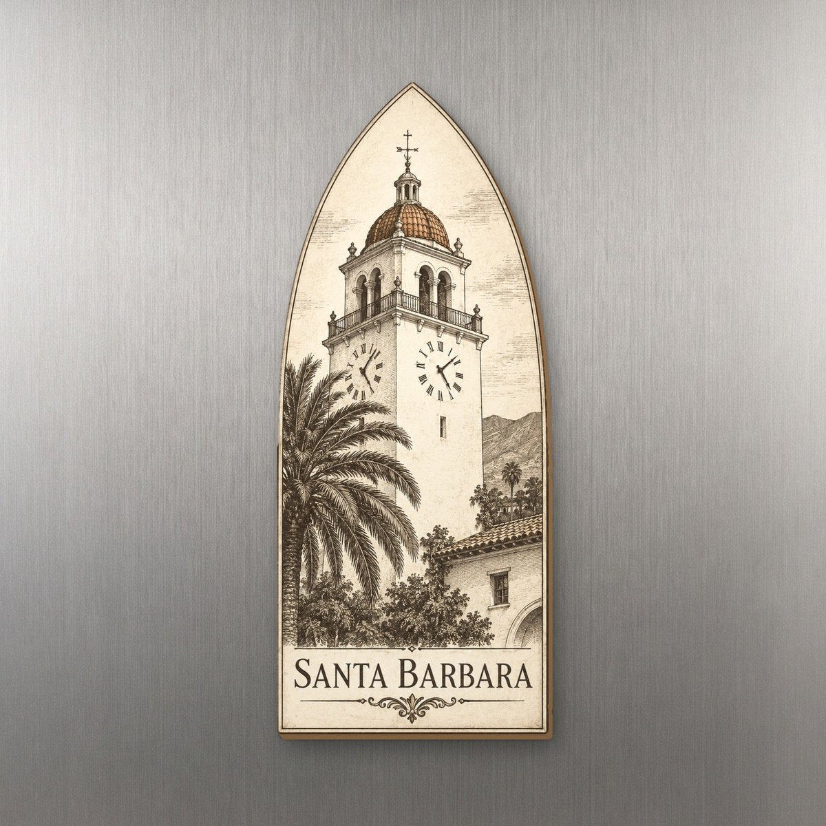 She's Choosing Santa Barbara Magnet | Etching-Inspired Linework | S769-M