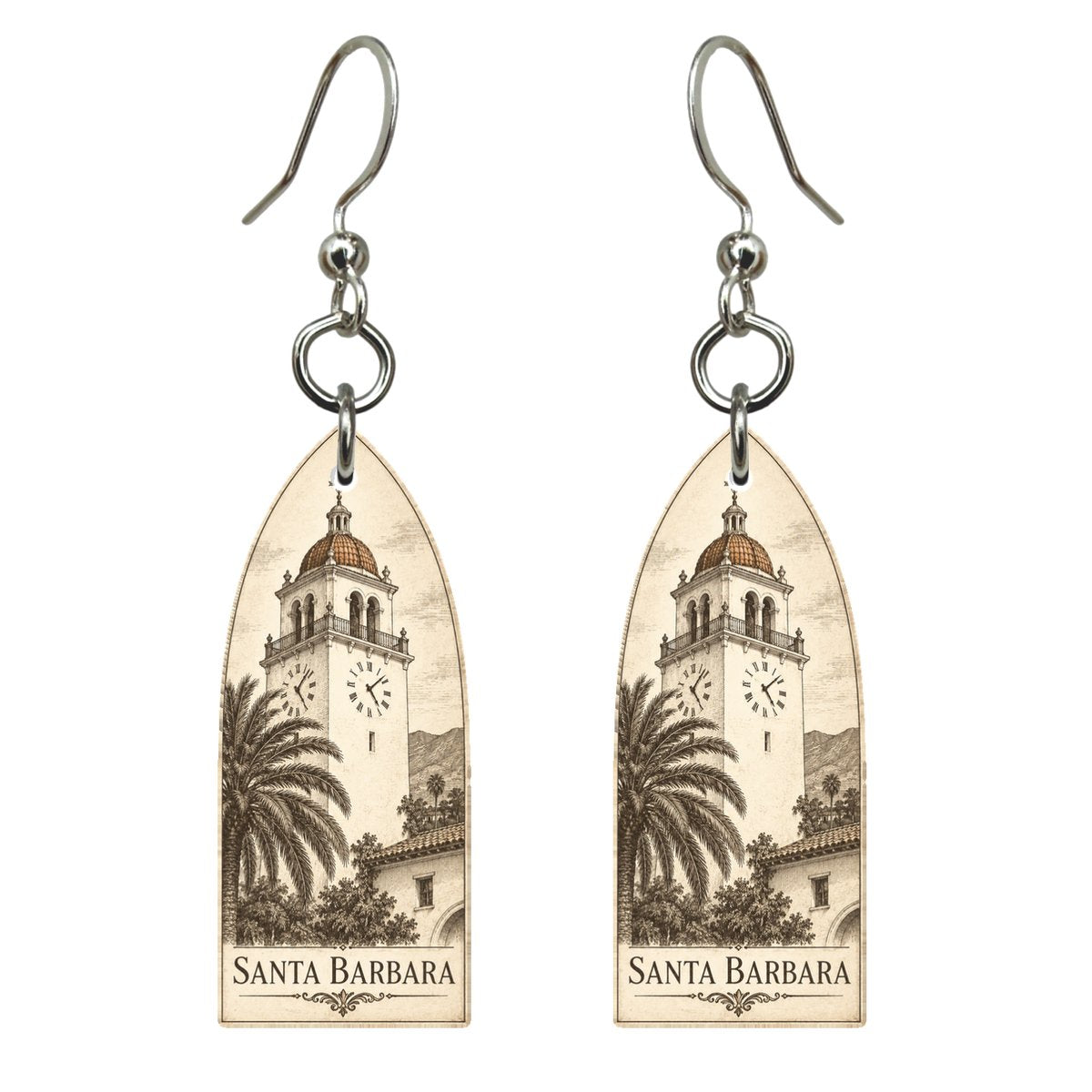 She's Choosing Santa Barbara Earrings | Etching-Inspired Linework | S769