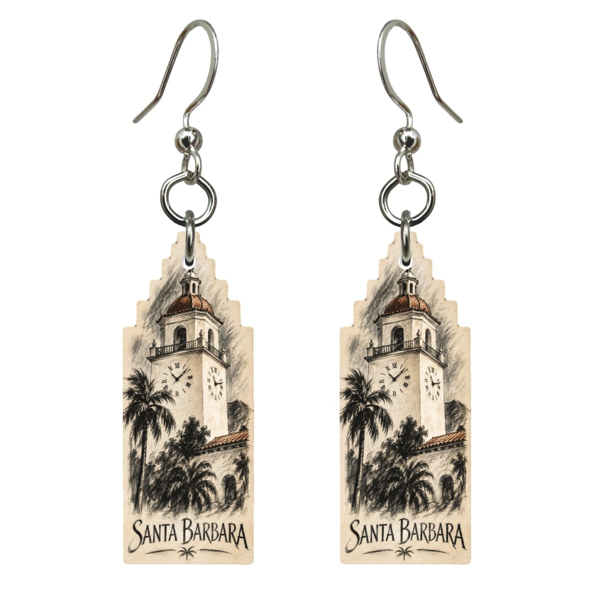 She's Choosing Santa Barbara Earrings | Charcoal Gesture | S772
