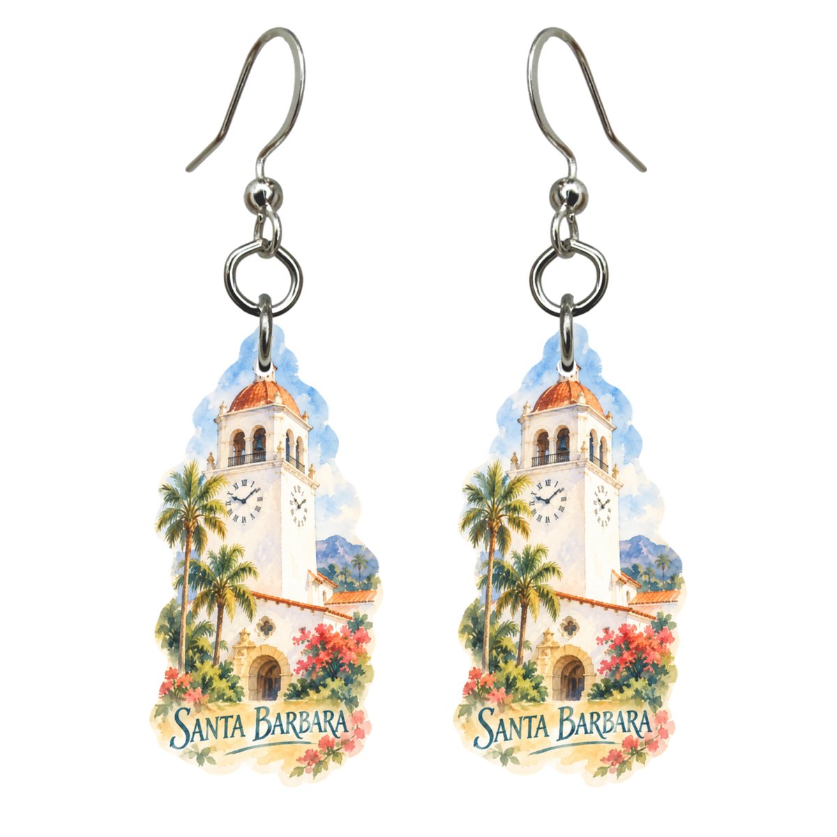 She's Choosing Santa Barbara Earrings | Restrained Watercolor | S773