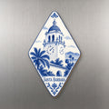 She's Choosing Santa Barbara Magnet | Blue-And-White Ceramic Illustration | S776-M