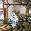 She's Choosing Santa Barbara Ornament | Blue-And-White Ceramic Illustration | S776-O