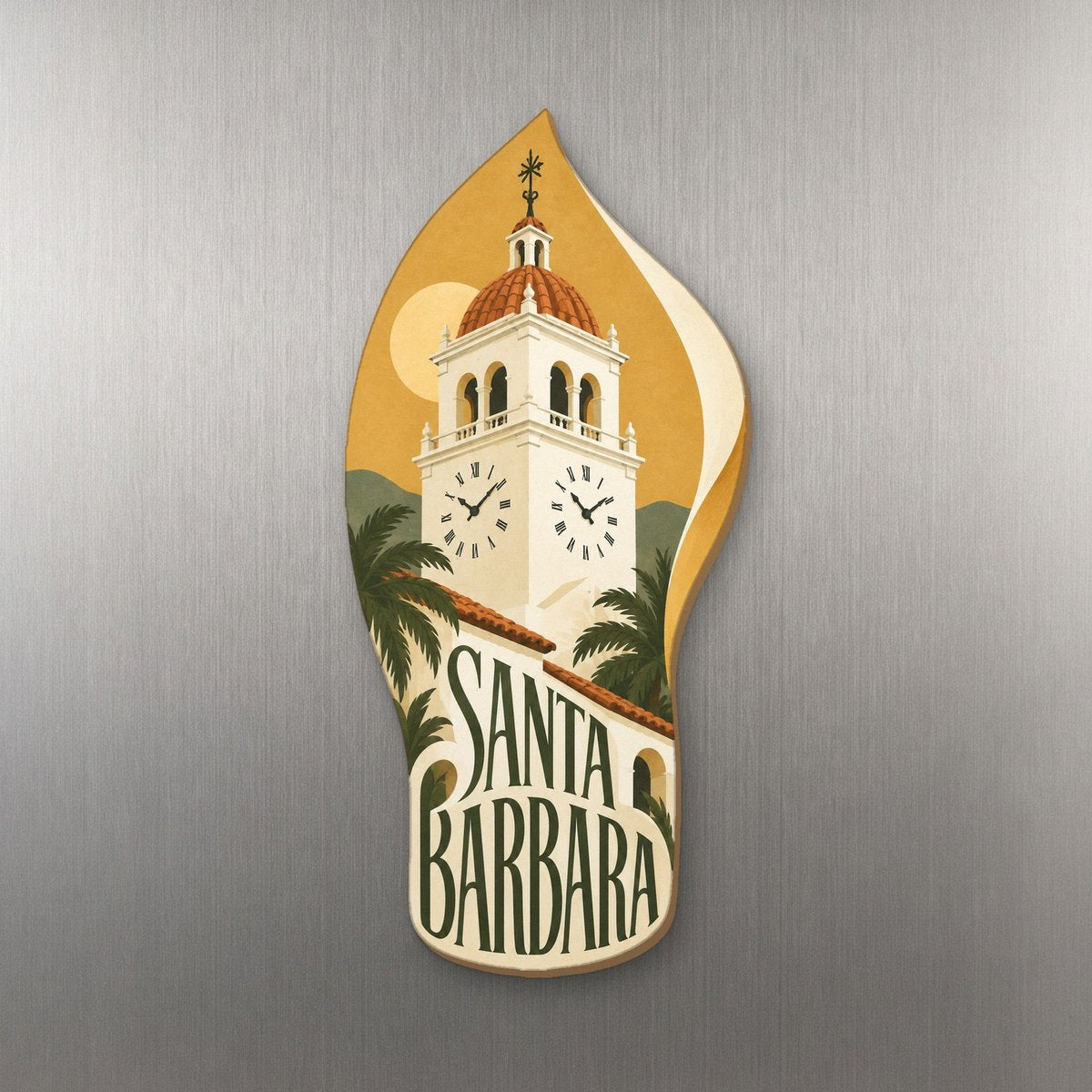 She's Choosing Santa Barbara Magnet | Typographic Illustration | S778-M