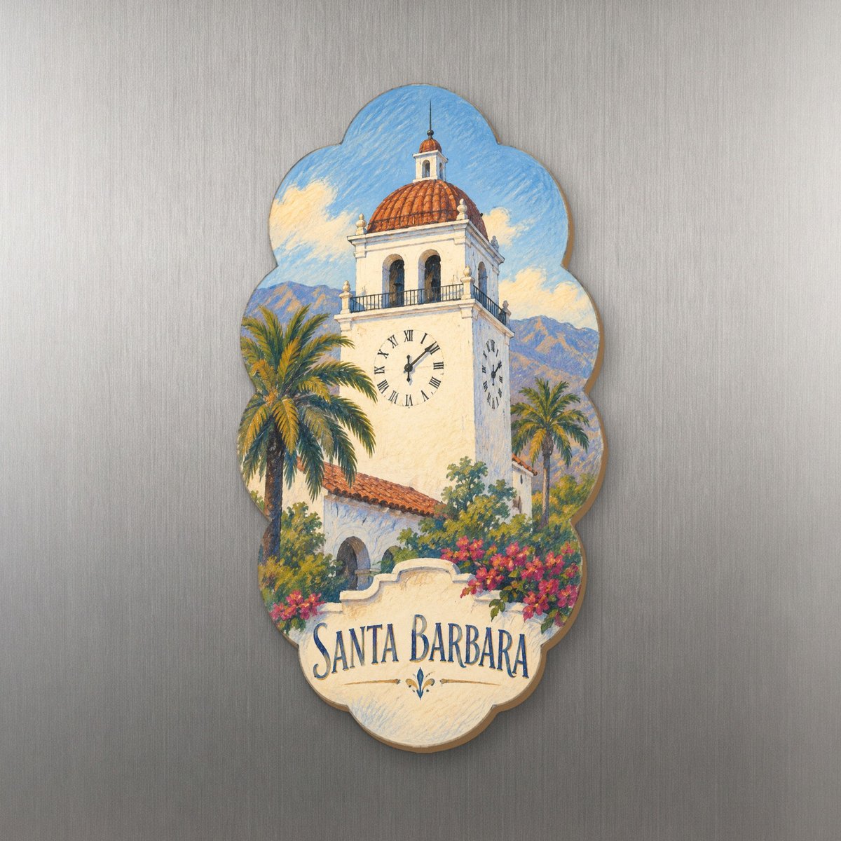 She's Choosing Santa Barbara Magnet | Colored Pencil over Gouache | S779-M