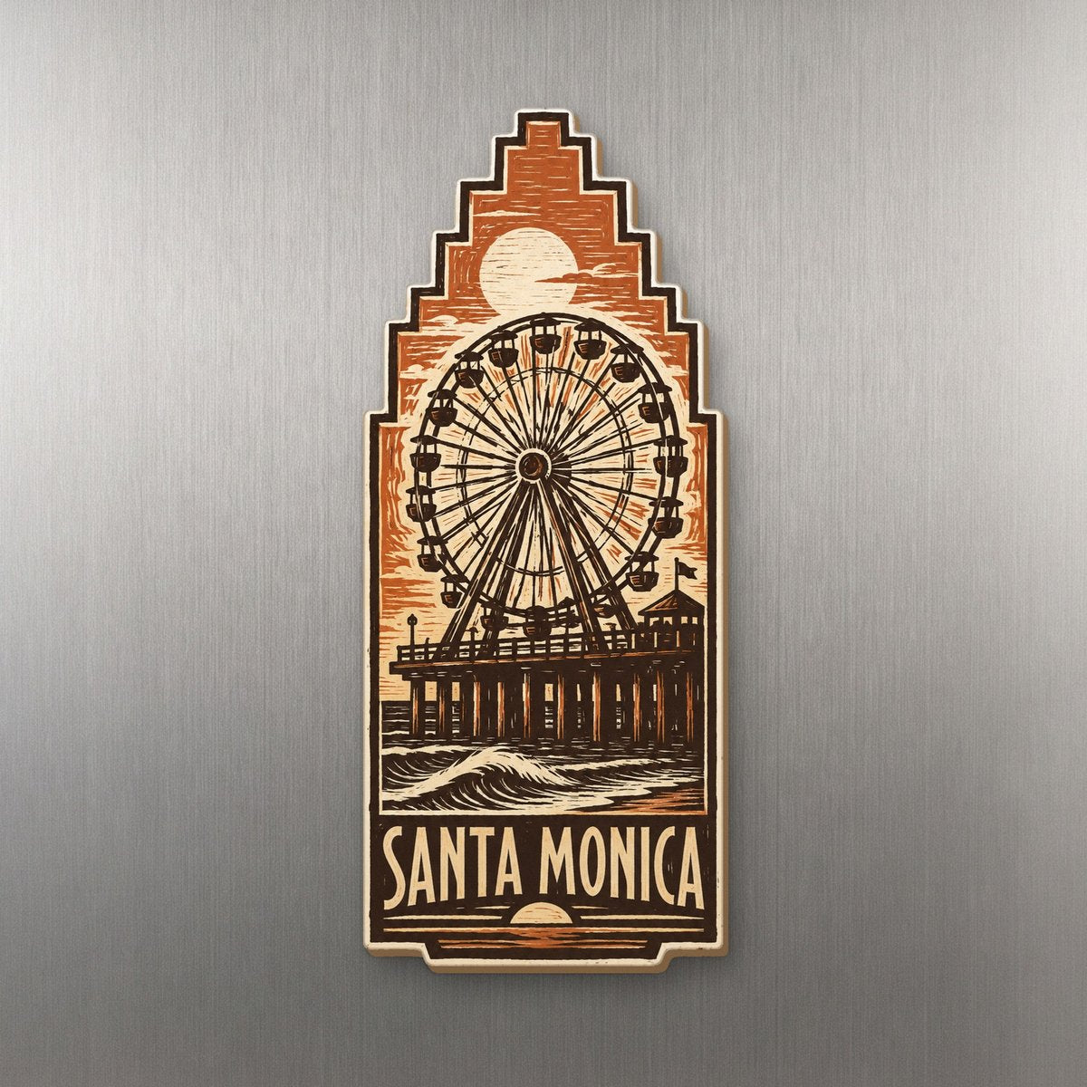 She's Choosing Santa Monica Magnet | Woodcut | S785-M