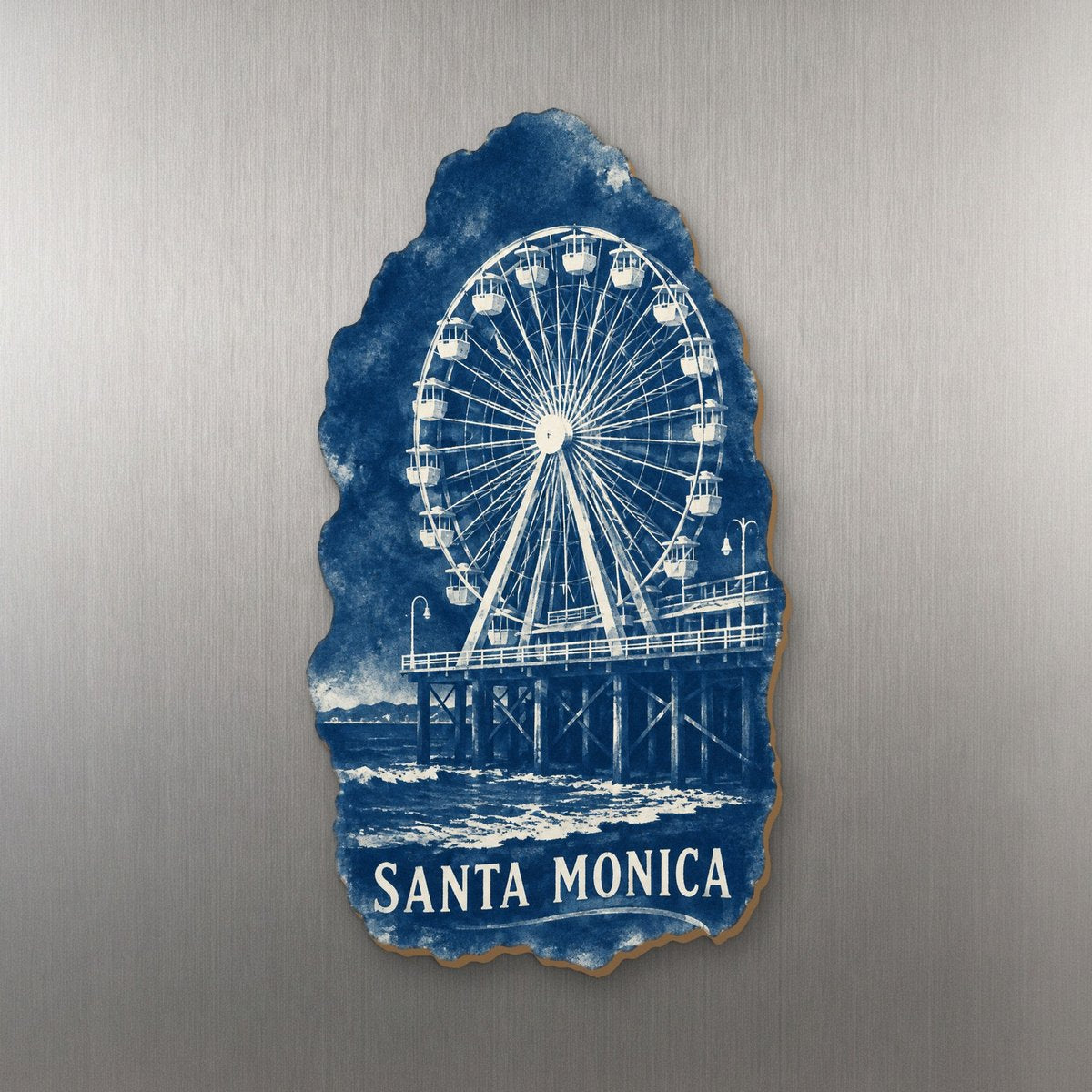 She's Choosing Santa Monica Magnet | Cyanotype-Inspired | S786-M