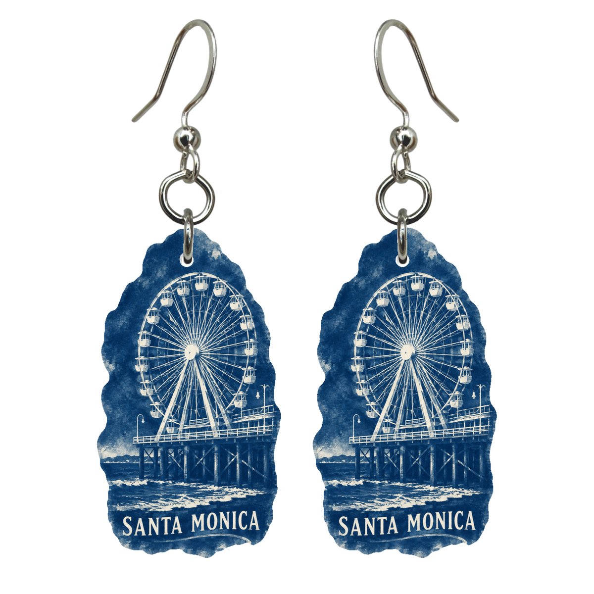 She's Choosing Santa Monica Earrings | Cyanotype-Inspired | S786