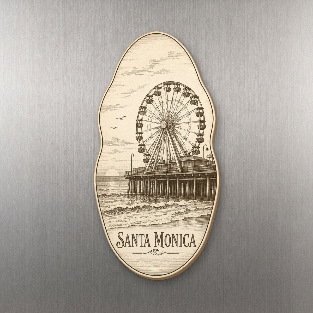 She's Choosing Santa Monica Magnet | Etching-Inspired Linework | S787-M