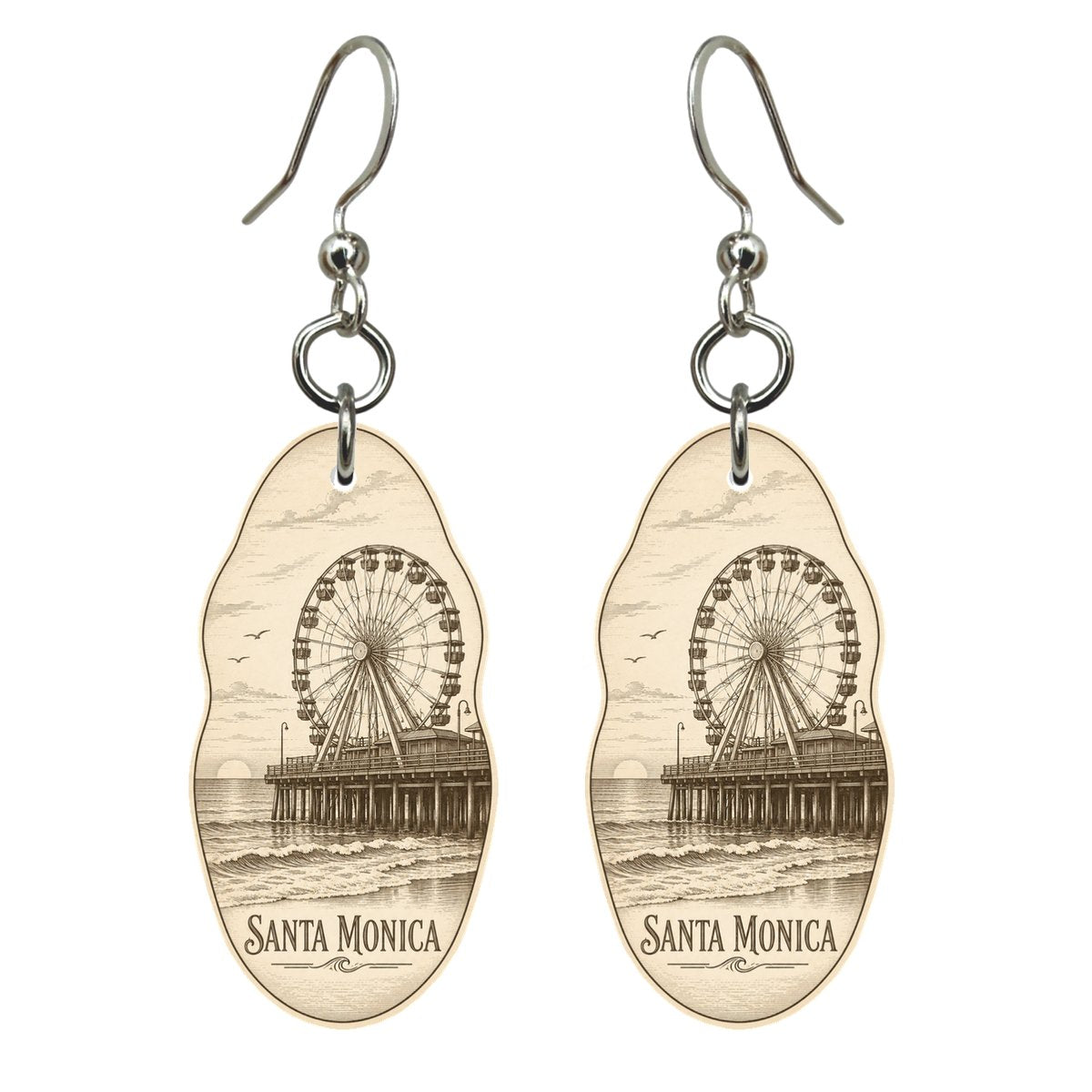 She's Choosing Santa Monica Earrings | Etching-Inspired Linework | S787