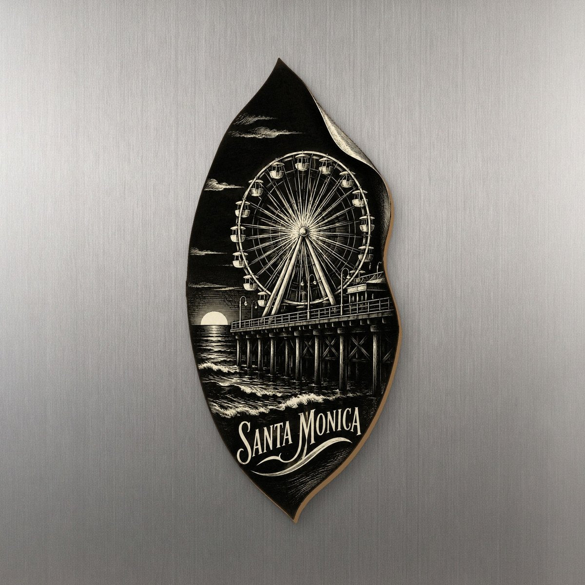 She's Choosing Santa Monica Magnet | Scratchboard | S789-M