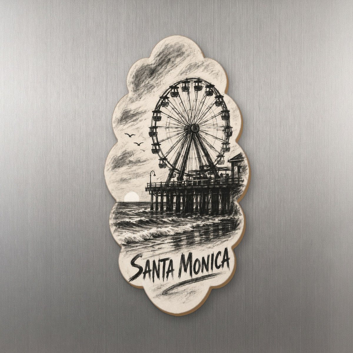 She's Choosing Santa Monica Magnet | Charcoal Gesture | S790-M
