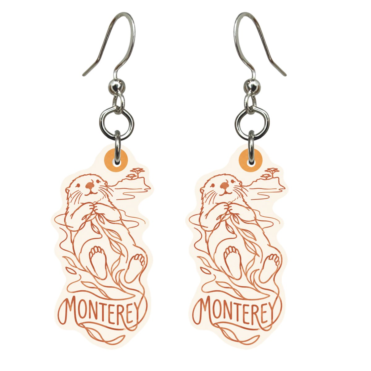 She's Choosing Monterey Earrings | Continuous-Line Drawing | S799