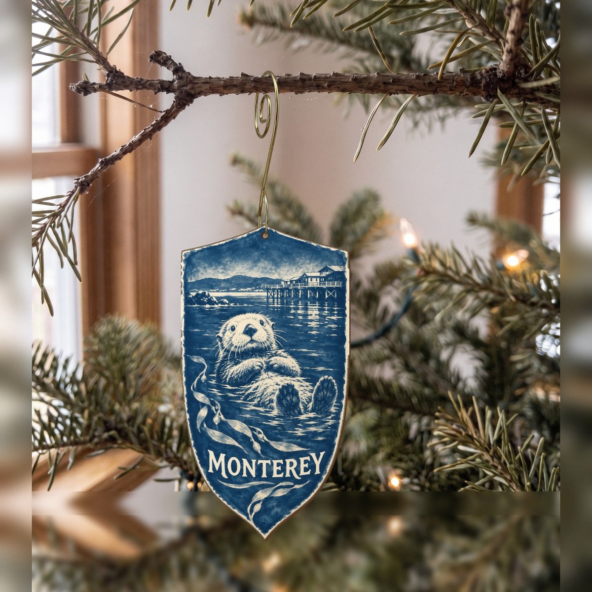 She's Choosing Monterey Ornament | Cyanotype-Inspired | S804-O