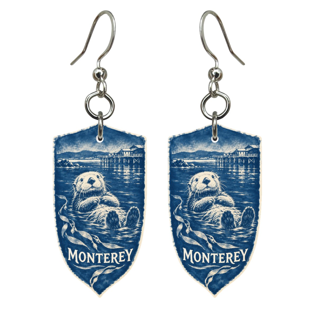 She's Choosing Monterey Earrings | Cyanotype-Inspired | S804