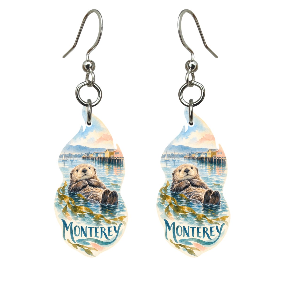 She's Choosing Monterey Earrings | Restrained Watercolor | S809