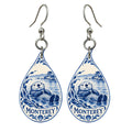 She's Choosing Monterey Earrings | Blue-And-White Ceramic Illustration | S812