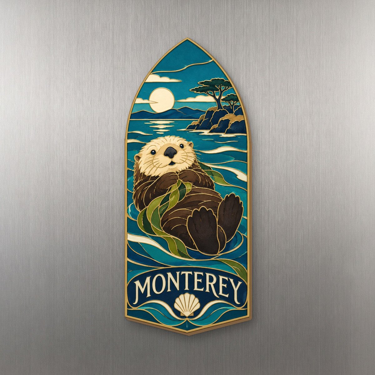 She's Choosing Monterey Magnet | Cloisonné-Inspired Graphic | S813-M