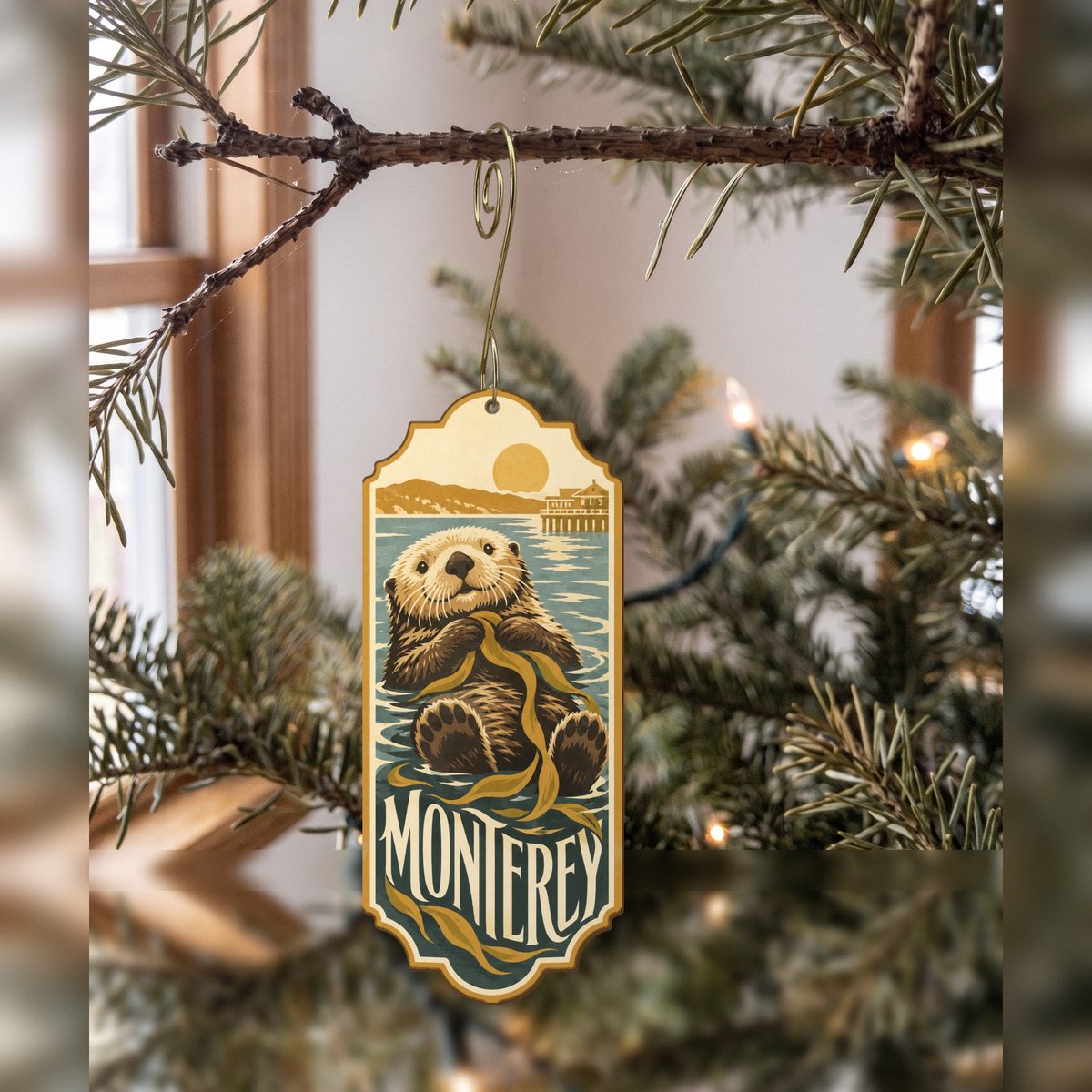 She's Choosing Monterey Ornament | Typographic Illustration | S814-O